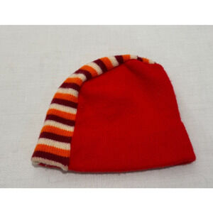 Vintage Ski Hat 100% Pure Virgin Wool SKI USA Cap Knit Red Stripe